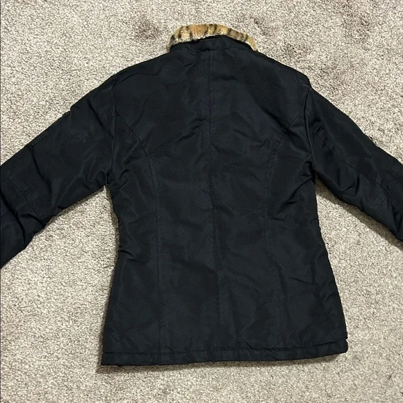 Urban Republic Kids Black Jacket with Animal Print Lining - Picture 3 of 4